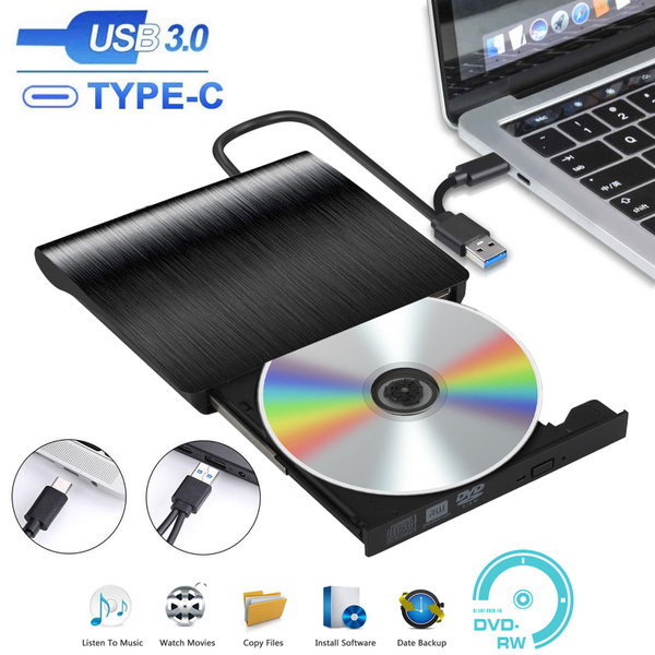 External CD DVD Drive for PC Laptop, DVD Player CD Burner Type C USB 3.0 CD DVD +/-RW External Disk Drive Optical Drive Slim CD DVD ROM Recorder Writer Adapter fits External CD DVD Drive for PC Laptop, DVD Player CD Burner Type C USB 3.0 CD DVD +/-RW External Disk Drive Optical Drive Slim CD DVD ROM Recorder Writer Adapter fits