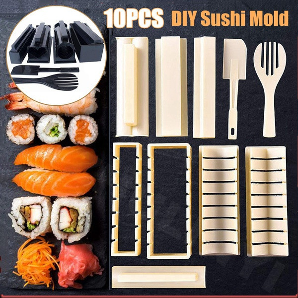 3/10PCS Sushi Making Kit, 10 Pack Sushi Maker Tool with Rice Roll Mold Fork  Spatula Sushi Making Kit, Food-Grade Plastic Sushi Maker, DIY Home Sushi  Roller with 8 Mold Shapes -Easy for