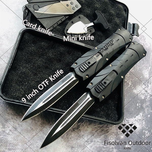 SELLER FAST SHIPPING Fisolvan Blade Automatic Portable Folding Knife + Card knife+Push knife + Gifts Knives Set AUTO OTF Spring Assisted Knife Switchblade outdoor Tanto Hunting tools | Wish