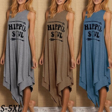 Summer, printeddre, hippie, long dress
