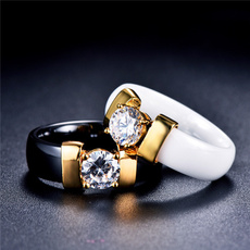Couple Rings, Ceramic, wedding ring, gold