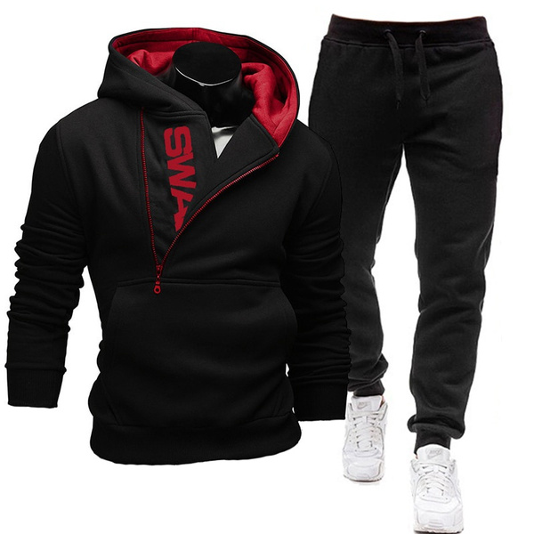 2021 Tracksuit Men 2 Pieces Set Sweatshirt Sweatpants Sportswear