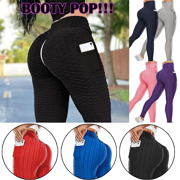 Women Ruched Butt Lifting Leggings High Waist Scrunch Yoga Pants Tummy  Control Workout Textured Booty Tights Running Fitness Ropa Deportiva Para  Mujer