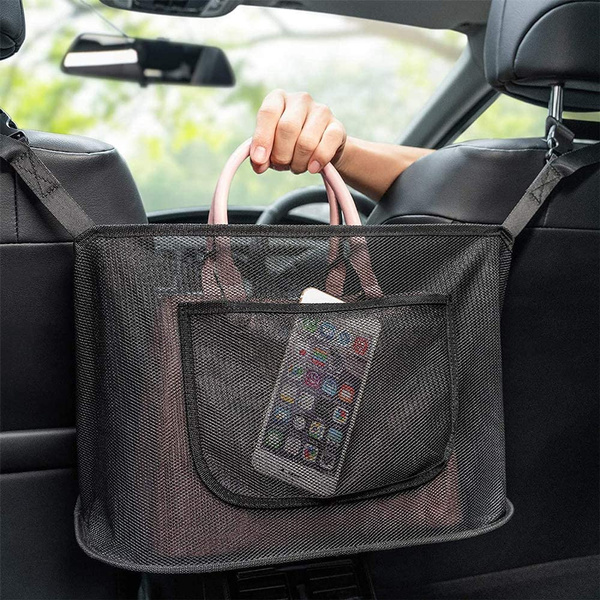 Seametal Car Handbag Holder Between Seat,Car Net Pocket Handbag Holder,Car  Seat Purse Holder Organizer Leather (Black) : Amazon.in: Car & Motorbike