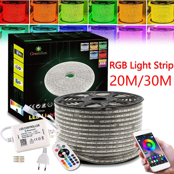 20/30 Meters RGB LED Strip Rope Lights IP65 Waterproof AC 220240V SMD