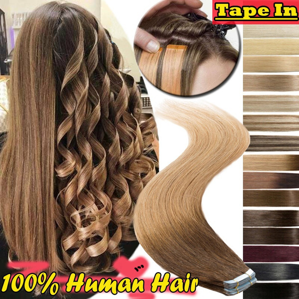 Tape In Human Hair Extensions 12 14 16 18 20 22 24 Inch Silky Straight Skin  Weft Human Remy Hair Extension Real Hair For Women | Wish