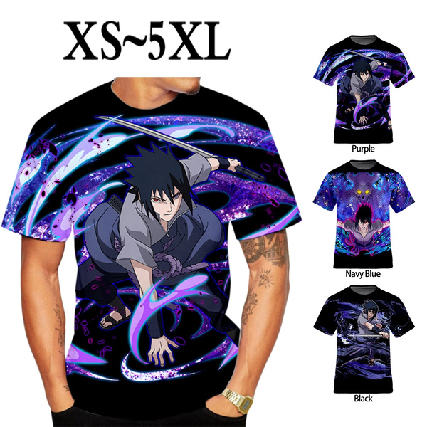 Stylish Men Black Naruto Anime Printed T-Shirt