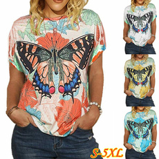 butterfly, Summer, Plus size top, summer t-shirts