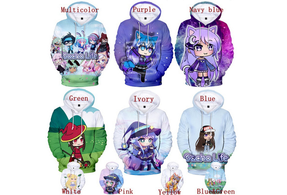 New Gacha Life Hoodie Homens / Mulheres 3D Zíper Suéter Meninos Meninos E  Chlidren Street Bonito Hoody Gacha Life Sweatshirt Roupas De $241,86