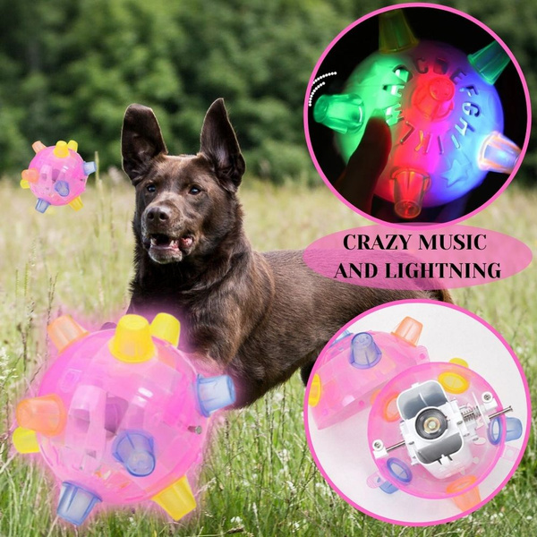 Jumping Activation Balls For Dogs LED Flashing Dancing Pet Ball Toys With  Music