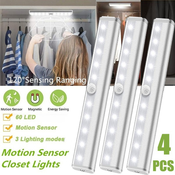 3/6 Pcs 6 LED Motion Sensor PIR Wireless Night Light Battery Cabinet Stair Lamp 