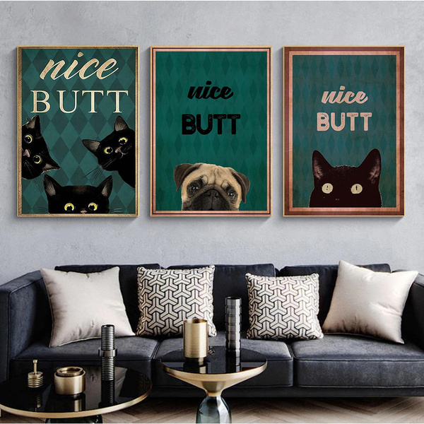 Lovely Pet Cat Kitten Painting Poster Picture Home Living Room Wall  Art Decor 