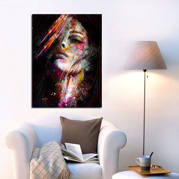 Modern Art Poster Woman Face Painting Wall Poster Fashion Art Canvas ...