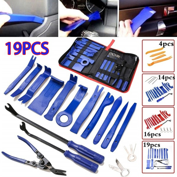 19/16/14/4/1pcs Pry Disassembly Tool Red Auto Car Audio Dash Tirm Panel  Installer Dashboard Removal Opening Repair Tools Kit Interior Door Modeling  Clip Set