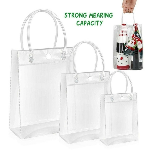 Clear Gift Bag Sdootjewelry 36 Pcs Clear Gift Bags PVC Gift Bag with  Handles Heavy Duty Tote Gift Bag Bulk Frosted transparent Shopping Tote  Bag 78X78X31 for Gifts Party Weddings Shopping 