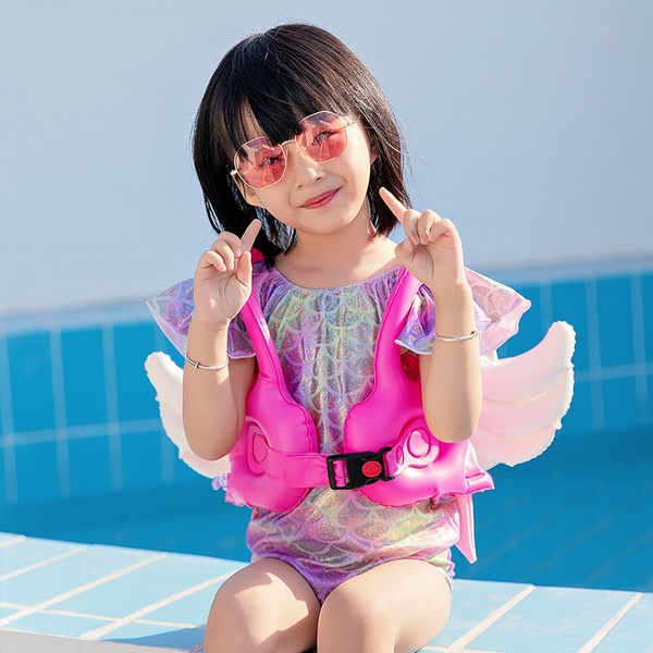 Kids Inflatable Floating Swim Vest Children Sleeves Swim Ring Armlets ...