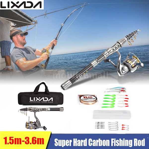 Lixada 150/180/210/240/270/300/360cm Telescopic Fishing Rod And Reel Combo  Full Kit Spinning Fishing Reel Gear Organizer Pole Set with 100M Fishing  Line Lures Hooks Jig Head And Fishing Carrier Bag Case Fishing Accessories