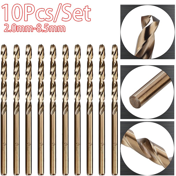 3.2mm Metric M35 Cobalt Steel Extremely Heat Resistant Twist Drill Bit Set  of 10pcs with Straight Shank to Cut Through Stainless Steel Cast Iron and  Other Hard Metals
