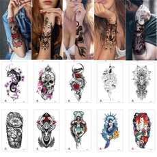 tattoo, Flowers, Skeleton, skull