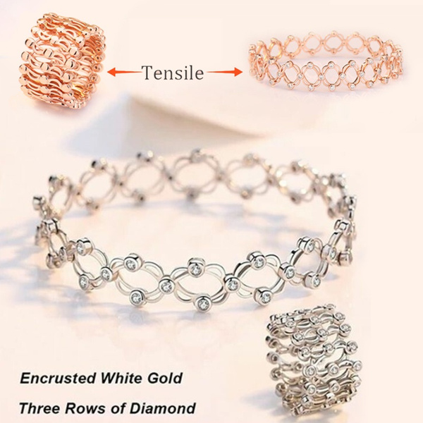 2 In 1 Magic Retractable Ring Bracelet Creative Stretchable Twist Folding  Ring Crystal Telescopic Rings Bracelet Jewelry ANG | Wish