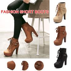 ankle boots, Plus Size, Leather Boots, Womens Shoes