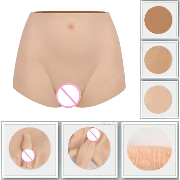 Silicone Fake Vagina Underwear Panties Penetratable Vagina Boxer Briefs for  Crossdresser Transgender Shemale Gaff Soft