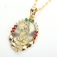 virginmarynecklace, DIAMOND, Jewelry, gold