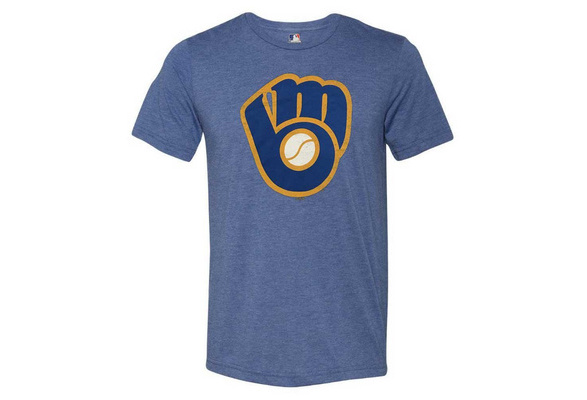 Fanatics Men's MLB Milwaukee Brewers Distressed Logo Short Sleeve T-Shirt,  Blue at  Men’s Clothing store