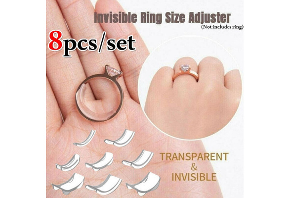 8pcs Ring Size Reducer Invisible Ring Size Adjuster for Loose