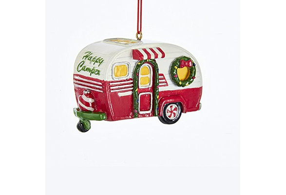 Hallmark 2014 Christmas Ornament Happy Campers Motor Home Travel Trailer Red 