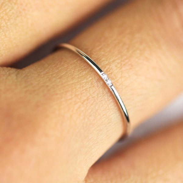 Minimalist diamond wedding band sales
