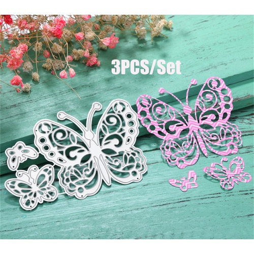 3PCS/Set Butterfly Metal Cutting Dies Stencil for DIY Scrapbooking ...
