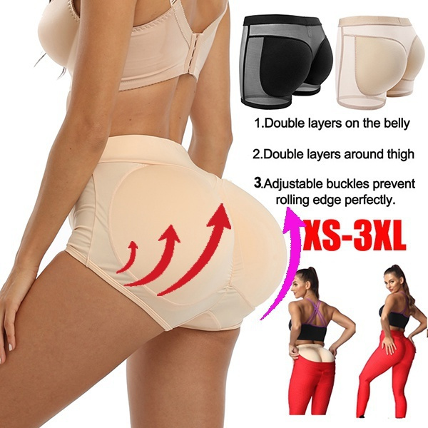 New Fashion Women Shaper Underwear Silicone Butt Pad Enhancer Body Shaper  Panty Tummy Control Girdle Women Underwear,S-3XL(Black,Beige)