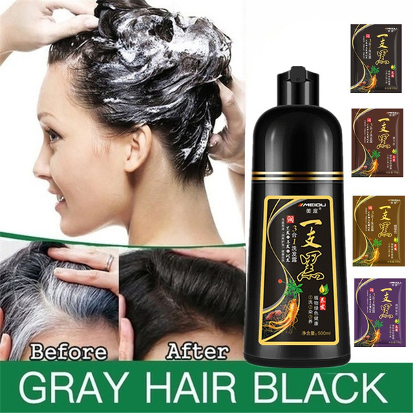 Black Hair Shampoo Natural Ginger Coloring Dye Natural Soft Shiny Hair Dye  Shampoo for Women Men 30/500ml | Wish