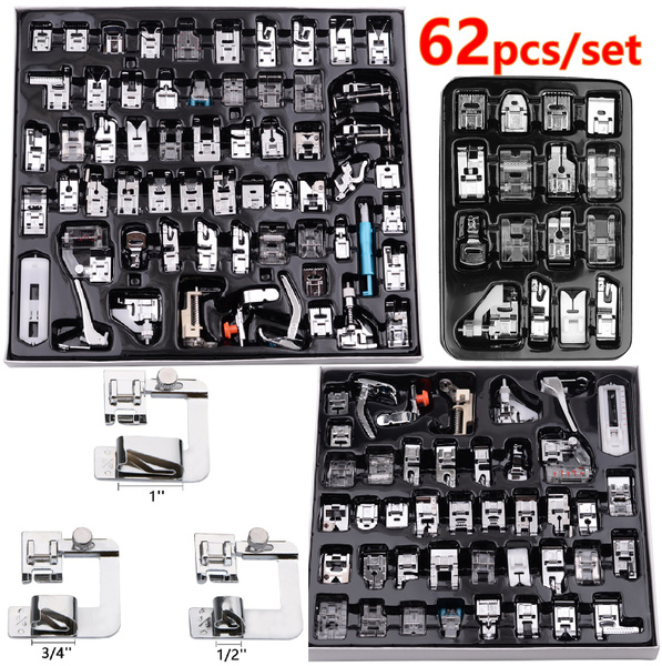 42/62pcs Domestic Sewing Machine Presser Foot Feet Set for Brother Singer Janome