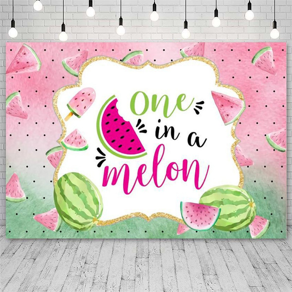 Watermelon Party Backdrop One in a Melon Birthday Party Banner ...