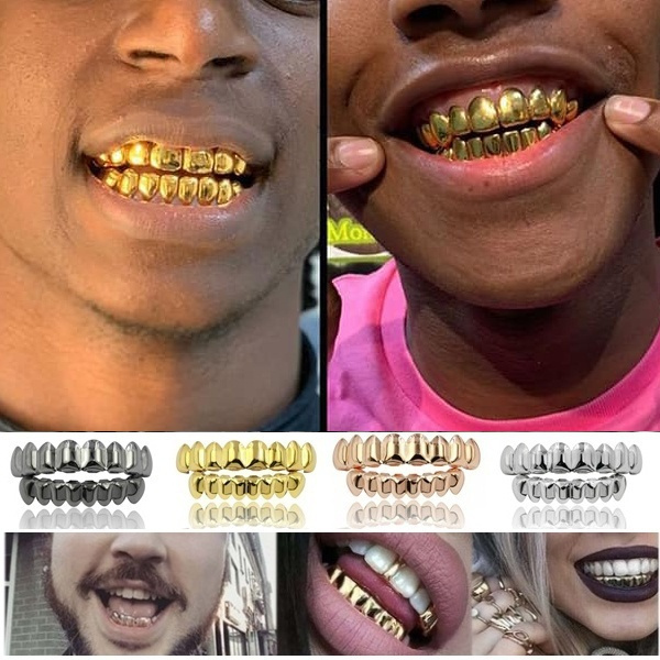 1pcs Upper/lower or SET New Hip Hop Teeth Grillz Set Top/Bottom Mouth