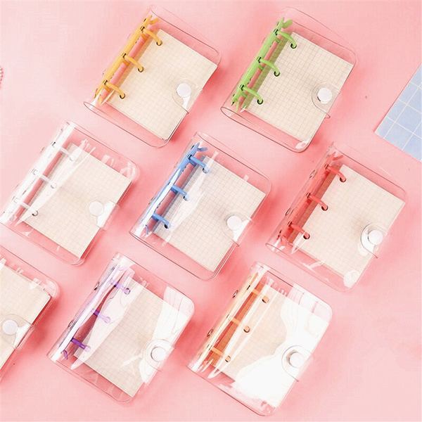 Customized Transparent PVC Mini Notebook Cover Small Loose Leaf Rings Binder  Cover Fashion Pocket Notebook - China Spiral Books, Spiral Bound Notebook