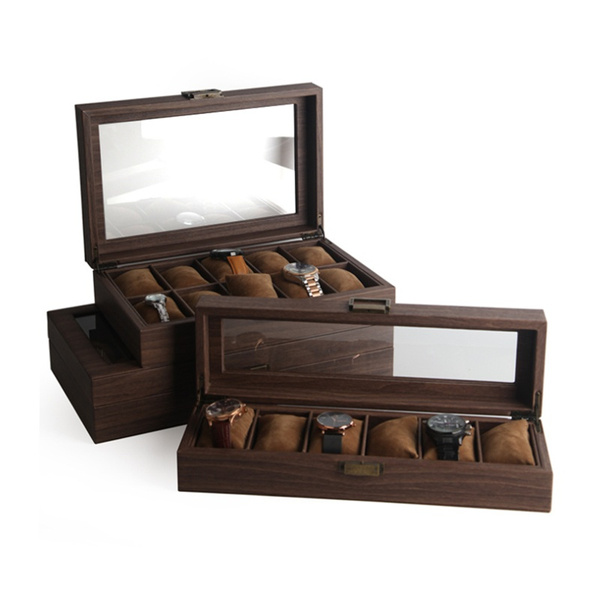 12 Grid Wooden Watch Box Watch Display Storage Box Jewelry Box Storage