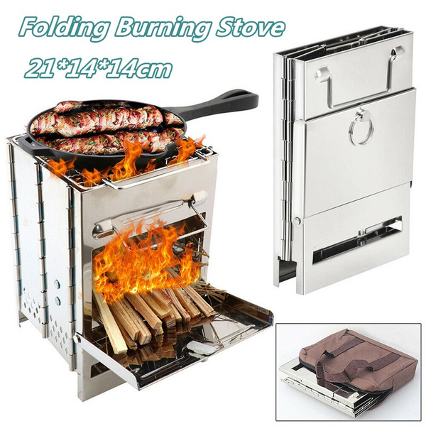 Folding wood outlet stove