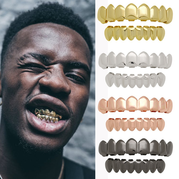 Hip Hop Grillz Set For Unisex Bottom Mouth Gold Silver Color Teeth Grills Tooth Caps Removable Dental Jewelry | Wish
