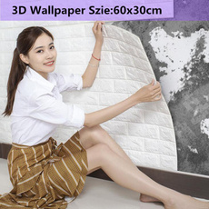 bedroom, Home & Kitchen, 3dbrickwallpaper, wallpapersticker