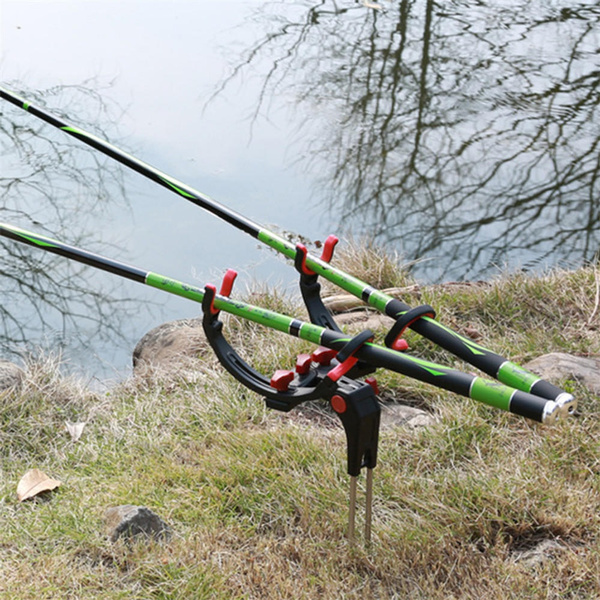 360 Degree Fishing Pole Holder Adjustable Foldable Bracket Sea Lake Fish Rod  Fix Pole Rack Stand Support