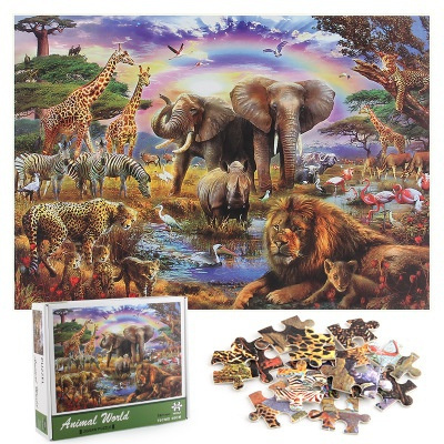 Jigsaw Puzzles for Adults Kids, 1000 Pieces Animal World Puzzles