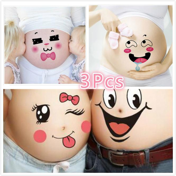 Lovely Pregnant Women Belly Painting Sticker Cute Maternity Photo Props TattooSP 