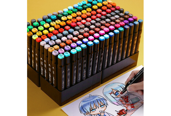 30/40/60/80 Color Art Supplies Art Markers Marker Pens Manga Drawing  Alcohol Based Sketch Felt-Tip Oily Twin Brush Pens