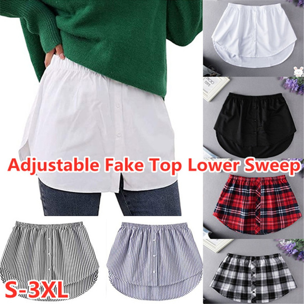 Women's Fashion Inner Wear Mini Skirt Shirt Extenders Adjustable Layering  Fake Lower Sweep Skirt Half