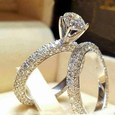 Sterling, wedding ring, Sapphire, Diamond Ring