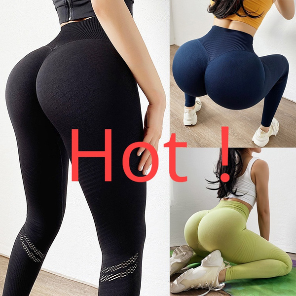 High Waist Ruched Back Butt Lift Leggings Juicy Peach Look Tight