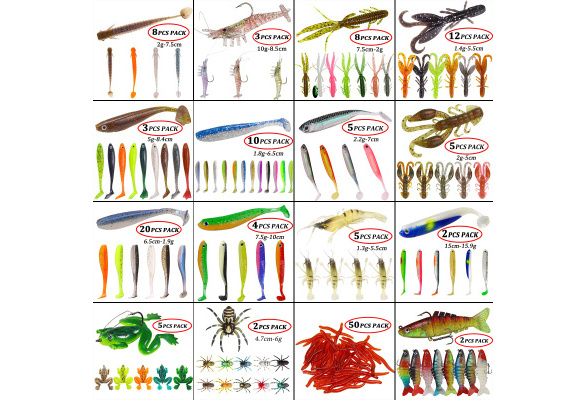Silicone Soft Fishing Lures Artificial Larvae Shrimp Worm Fish